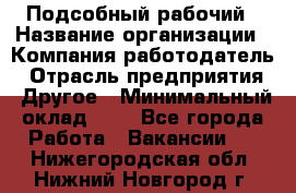 Подсобный рабочий › Название организации ­ Компания-работодатель › Отрасль предприятия ­ Другое › Минимальный оклад ­ 1 - Все города Работа » Вакансии   . Нижегородская обл.,Нижний Новгород г.